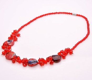 Колье Муранское стекло, Хрусталь "Весенний луг" арт.П3033