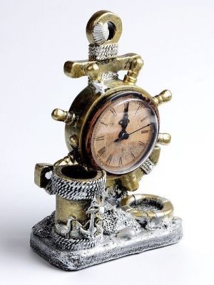 Часы настольные интерьерные, «Штурвал» (14 × 8 × 21 см, d-8 см)