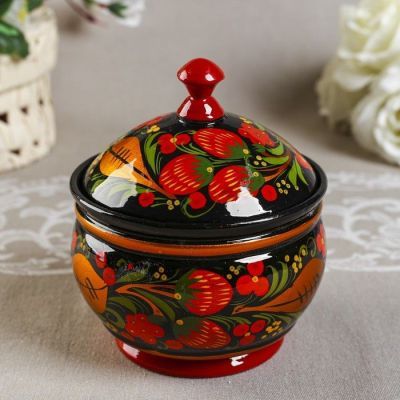 Сахарница «Ягодка», 11х12 см, хохлома