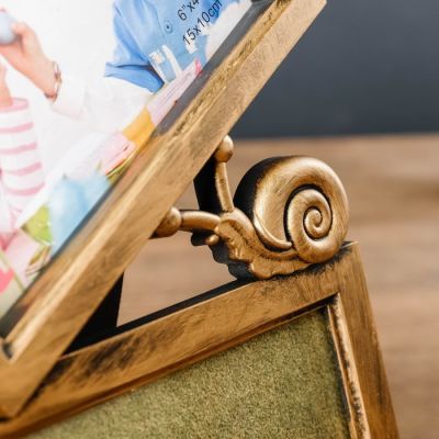 Фоторамка пластик на 2 фото 10х15 см "Дерево и улитка" тёмное золото 33,5х23 см