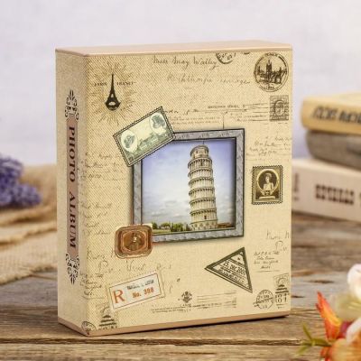 Фотоальбом на 40 фото 10х15 см "Башня" золот.обводка в коробке МИКС 17х14х4,5 см