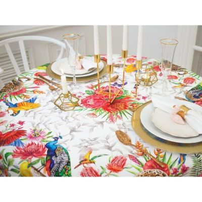 Скатерть "Экзотический сад" d=220+/-3см,100% хл, саржа 190 гр/м2