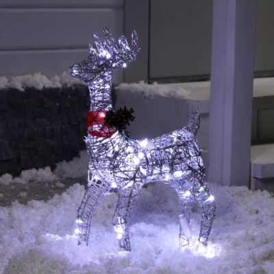 Светодиодная фигура «Олень», 35 × 60 × 10 см, металл, 220 В, свечение белое