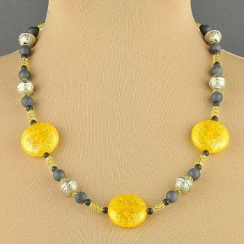 Бусы  Шунгит, хрусталь "Солнечное" арт.563