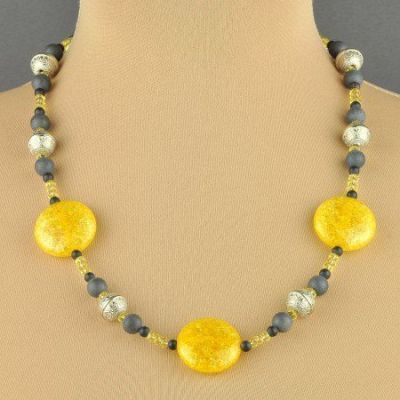 Бусы  Шунгит, хрусталь "Солнечное" арт.563