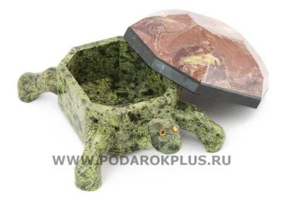Шкатулка "Черепаха" змеевик, креноид №9