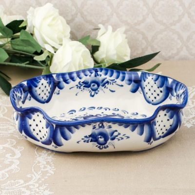 Блюдо под заливное, гжель