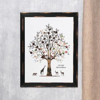 Фоторамка пластик 30х40 см "Пшеница" чёрная с золотом 44х34 см