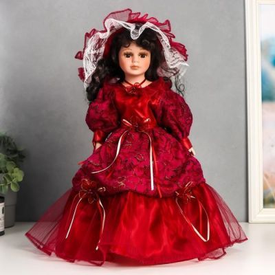 Кукла коллекционная керамика "Кармен в красном платье" 40 см