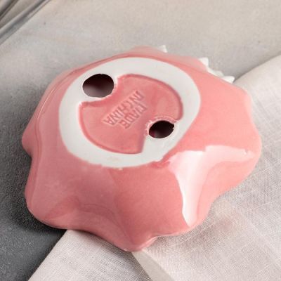 Блюдо «Голубки на цветке», 14×14 см, цвет розовый