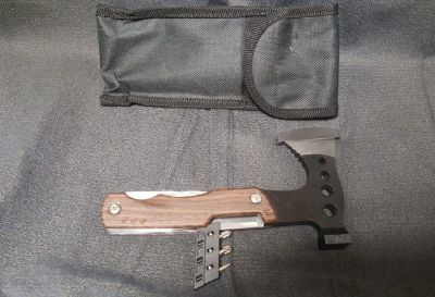 Топорик - мультитул 9 в 1 в чехле (дерево, металл)