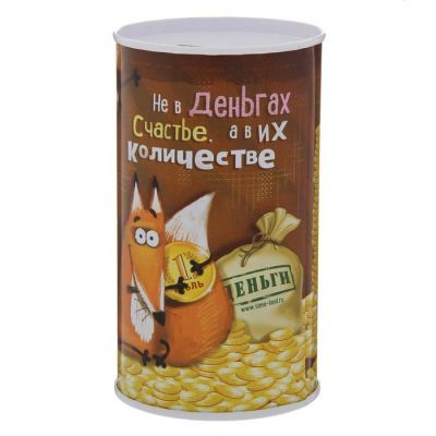 Копилка "Денег много не бывает", 6,5 х 12 см
