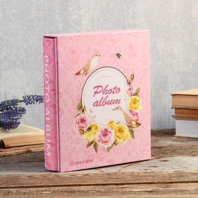 Фотоальбом на 200 фото 10х15 см "Птичьи трели и цветы" в коробке МИКС 26,5х20,7х5,5 см