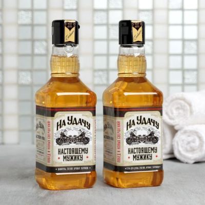 Набор "23 Февраля" гель для душа, шампунь виски, мыло, мочалка