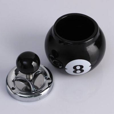 Пепельница бездымная "Бильярдный шар", черный, 11х14 см