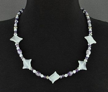 Бусы Аметист, кошачий глаз "Лилиан" арт.АНТ-331