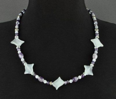 Бусы Аметист, кошачий глаз "Лилиан" арт.АНТ-331