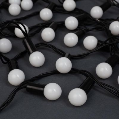 Гирлянда «Нить» 20 м с насадками «Шарики 1.5 см», IP44, тёмная нить, 200 LED, свечение белое, 8 режимов, 220 В