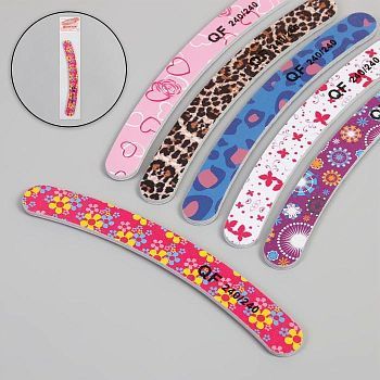 Пилка-наждак, абразивность 240/240, 18 см, рисунок МИКС