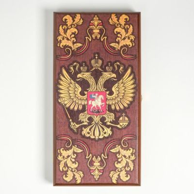 Нарды "Настоящему мужчине", деревянная доска 40х40 см, с полем для игры в шашки, микс