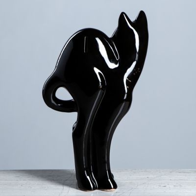 Копилка "Кошка сиамская", покрытие глазурь, чёрная, 34 см