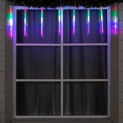 Гирлянда «Сосульки рифленые» 2.5 × 0.42 м, IP65, прозрачная нить, 288 LED, свечение мульти с эффектом стекания, 12 В