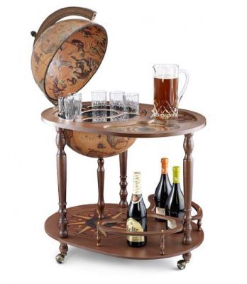Глобус-бар напольный со столиком №55v (d-40 см, 72х53х93 см) Италия