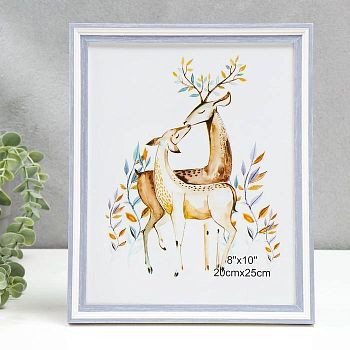 Фоторамка пластик 20х25 см "Белая с сиренью" 27,5х22,5 см