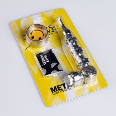 Набор "Улыбка": трубка оригинальная и измельчитель для табака