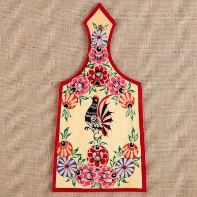 Доска разделочная «Цветы», городецкая роспись