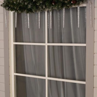 Гирлянда «Сосульки рифленые» 2.5 × 0.3 м, IP65, прозрачная нить, 192 LED, свечение зелёное с эффектом стекания, 12 В