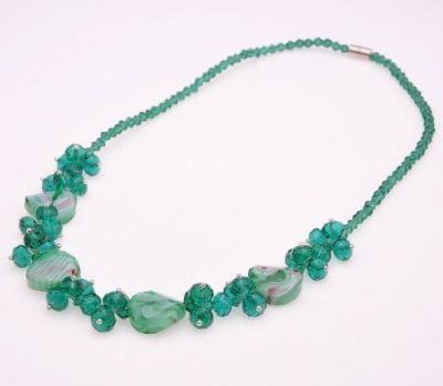 Колье Муранское стекло, Хрусталь "Весенний луг" арт.П3031