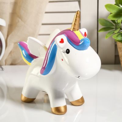 Копилка керамика "Единорог с радужной гривой" МИКС 20х21,5х6,5 см