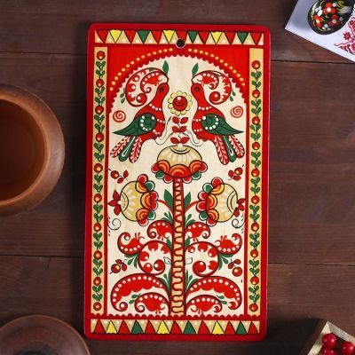 Доска разделочная «Прямоугольная», 18×0,8×31 см, пучужская роспись