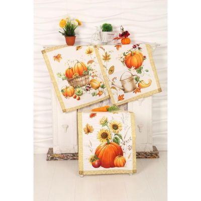 Полотенце рогожка DomoVita Праздник урожая МИКС 45х60 см, хлопок 100%, 170 г/м2