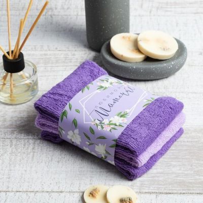 Набор махровых полотенец «Любимой мамочке» 30х30 см - 3 шт, 340 г/м2, 100% хл