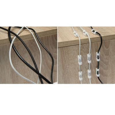 Держатель самоклеящийся для проводов и гирлянд ТУНДРА krep, 15х40 мм, цвет белый, 16 шт.