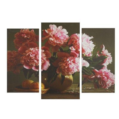 Картина модульная на подрамнике  "Пионы розовые" 2шт-25,5*50,5см, 30,5*60см, 60х100 см