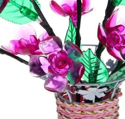 Светодиодная ваза плетенная (60х16 см. фиолетовый)