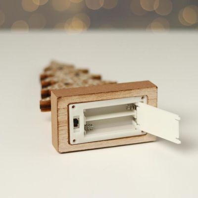 Новогодний декор с подсветкой «Новогодняя ель» 9×5×19 см, белый