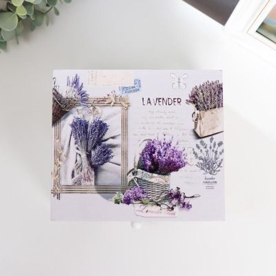 Шкатулка дерево с зеркалом "Букеты с лавандой" 11,5х17х15 см