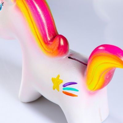 Копилка "Единорог" радужный 21х19 см МИКС