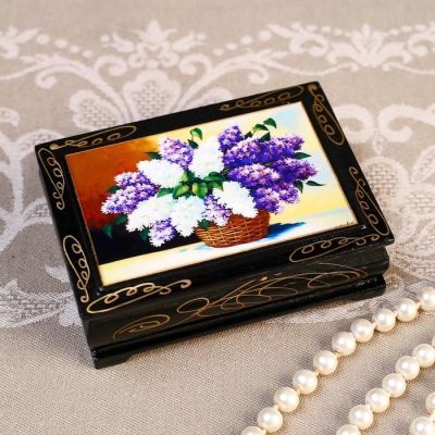 Шкатулка «Гиацинт», 8×10 см, лаковая миниатюра