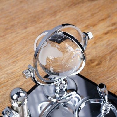 Набор настольный 4в1 (блок д/бумаг, визитница, ручка, глобус)