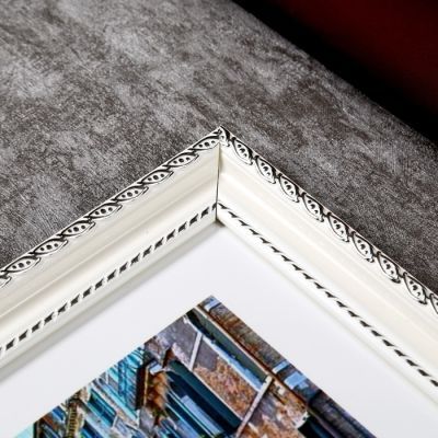 Фоторамка пластик 21х30 см (881S) белый с серебром