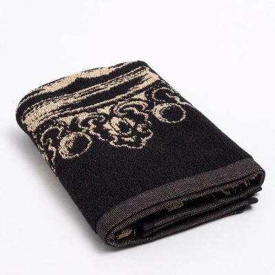 Полотенце именное махровое Этель "Роман" чёрный, 50х90см, 100% хлопок, 420гр/м2