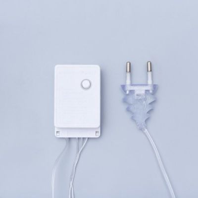 Гирлянда "Нить" 4 м с насадками "Сердце проволока", IP20, прозрачная нить, 20 LED, свечение тёплое белое, 8 режимов, 220 В