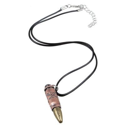 Кулон мужской "Пуля", цвет золотой в чернёном серебре, 42 см
