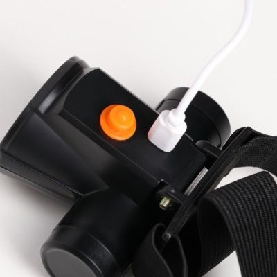 Фонарь налобный аккумуляторный 1 Вт, 1200 мАч, 110 лм, USB, 7 x 5 x 6.2 х 5.7 см