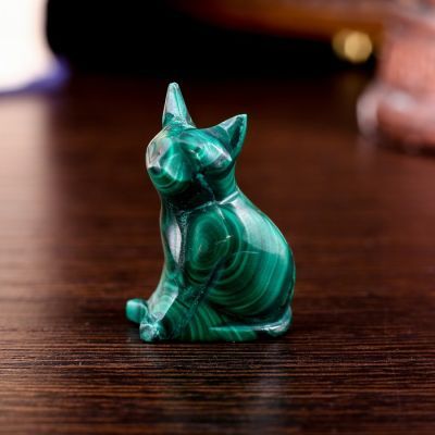 Сувенир "Кошечка", натуральный малахит